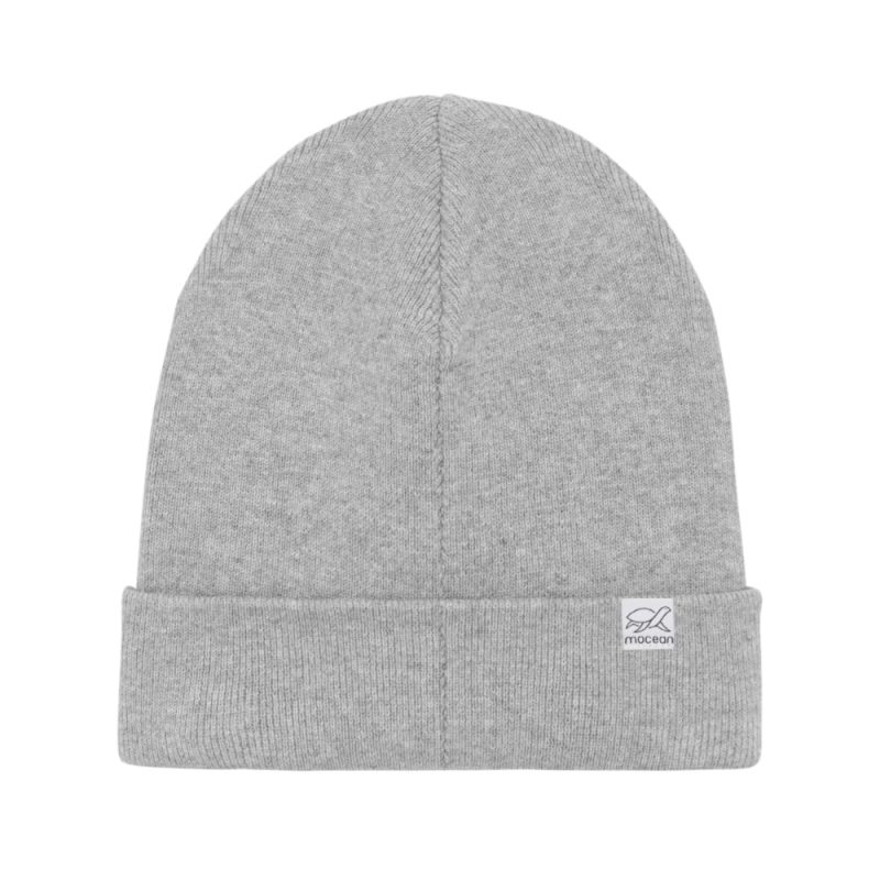 Strick Beanie Recycelt und Bio Hinteransicht in Heathergrey