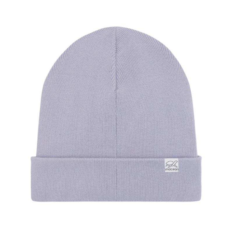 Strick Beanie Recycelt und Bio Hinteransicht in lavendel
