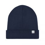 Strick Beanie Recycelt und Bio Hinteransicht in navy blau