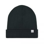 Strick Beanie Recycelt und Bio Hinteransicht in schwarz