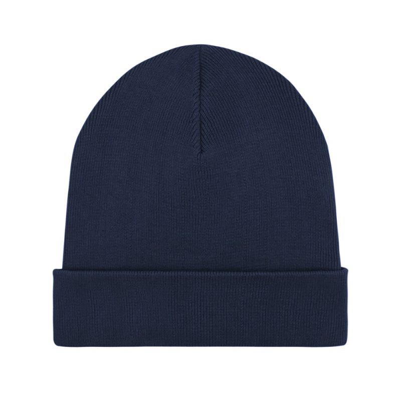 Strick Beanie Recycelt und Bio in navy blau