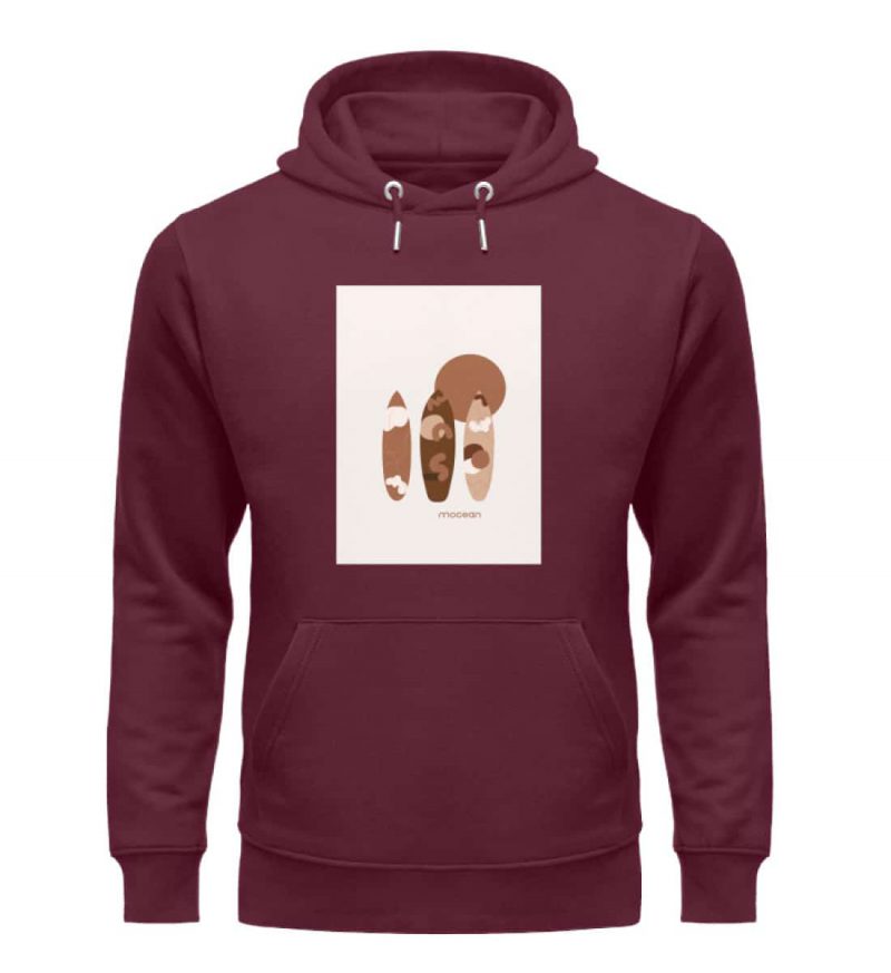 Boho Surfboard - Premium Unisex Bio Hoodie - burgundy