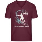 Surfen – Unisex Bio V T-Shirt – burgundy