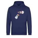 Winter Pinguine – Unisex Bio Light Hoodie – navy blue