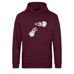 Winter Pinguine – Unisex Bio Light Hoodie – burgundy