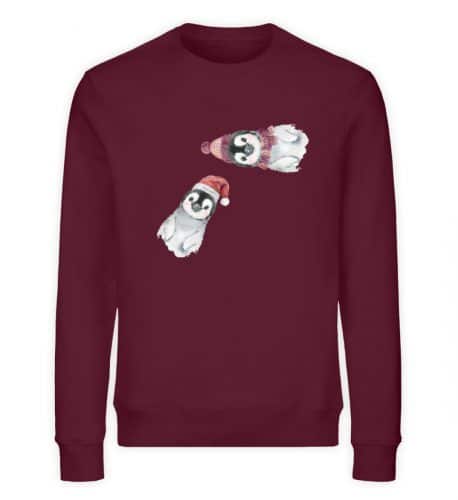 Winter Pinguine - Unisex Bio Sweater - burgundy